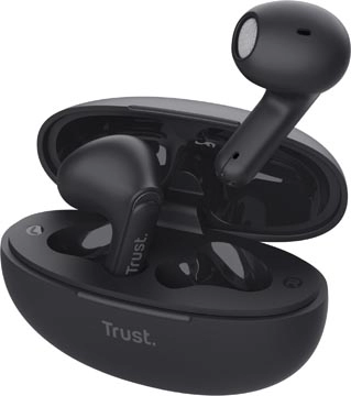 Een Trust Yavi Bluetooth draadloze oortjes, noice cancelling earphones, zwart koop je bij Muys Kantoor & Kado