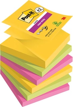 Een Post-it Super Sticky Z-notes Carnival, 90 vel, ft 76 x 76 mm, 4 + 2 GRATIS koop je bij Muys Kantoor & Kado