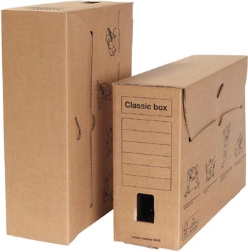 Een Loeff's Classic box archiefdoos, ft 370 x 260 x 115 mm, bruin, PK50 koop je bij Muys Kantoor & Kado