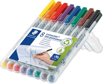 Een Staedtler Lumocolor 311, OHP-marker, non permanent, 0,8 mm, box van 8 stuks in geassorteerde kleuren koop je bij Muys Kantoor & Kado