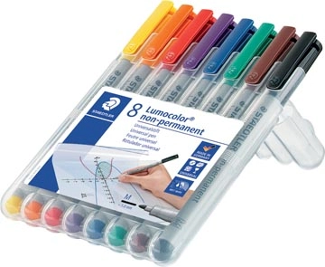 Een Staedtler Lumocolor 315, OHP-marker, non permanent, 1,0 mm, box van 8 stuks in geassorteerde kleuren koop je bij Muys Kantoor & Kado