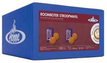 Een Hoppe stroopwafel, doos van 150 stuks koop je bij Muys Kantoor & Kado