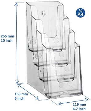 Een Europel folderhouder, 4 x ft 1/3 A4 koop je bij Muys Kantoor & Kado