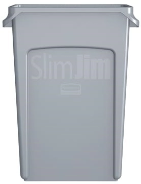 Een Rubbermaid afvalcontainer Slim Jim, 87 liter, grijs koop je bij Muys Kantoor & Kado