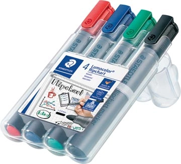 Een Staedtler merkstift Lumocolor Flipchart 4 stuks koop je bij Muys Kantoor & Kado