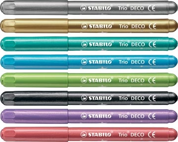 Een STABILO Trio DECO viltstift, blister van 8 stuks in metaalkleuren koop je bij Muys Kantoor & Kado