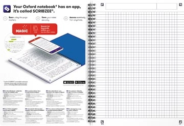 Een Oxford Office Essentials spiraalschrift, 180 bladzijden, ft 17,6 × 25 cm (B5), 90 vel, geruit 5 mm, geass koop je bij Muys Kantoor & Kado