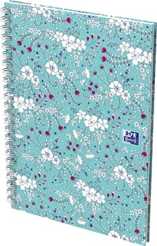 Een Oxford Floral hardcover spiraalschrift, ft B5, 60 vel, geruit 5 mm, 3 geassorteerde designs koop je bij Muys Kantoor & Kado