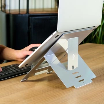 Een R-Go Riser Flexibel laptopstandaard, zilver koop je bij Muys Kantoor & Kado