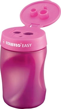 Een STABILO EASYsharpener potloodslijper, 2 gaten, voor rechtshandigen, roze koop je bij Muys Kantoor & Kado