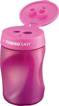 Een STABILO EASYsharpener potloodslijper, 2 gaten, voor rechtshandigen, roze koop je bij Muys Kantoor & Kado