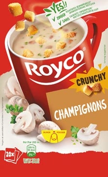 Een Royco Minute Soup champignons, pak van 20 zakjes koop je bij Muys Kantoor & Kado