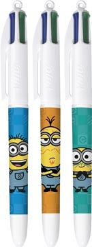 Een Bic Colours Minions 4-kleurenbalpen, medium, klassieke inktkleuren, display van 40 stuks koop je bij Muys Kantoor & Kado