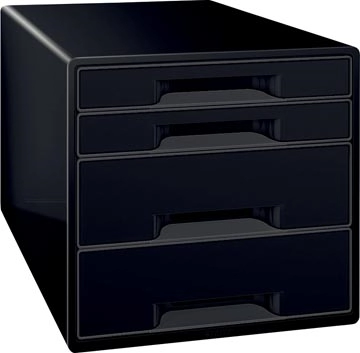 Een Leitz Dual Black ladenblok met 4 laden, zwart koop je bij Muys Kantoor & Kado