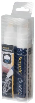 Een Securit Waterproof krijtmarker large wit, blister met 2 stuks koop je bij Muys Kantoor & Kado