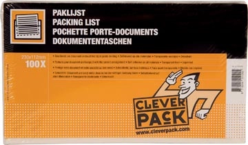 Een Cleverpack documenthouder, onbedrukt, ft 230 x 112 mm, pak van 100 stuks koop je bij Muys Kantoor & Kado