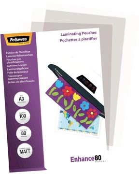 Een Fellowes lamineerhoes Enhance80 ft A3, 160 micron (2 x 80 micron), pak van 100 stuks, mat koop je bij Muys Kantoor & Kado