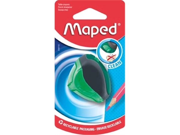 Een Maped potloodslijper Clean 1-gaats, op blister koop je bij Muys Kantoor & Kado