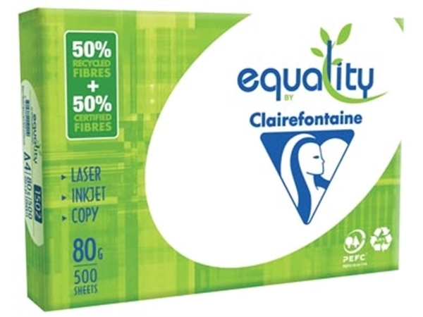 Een Clairefontaine Equality printpapier ft A4, 80 g, pak van 500 vel koop je bij Muys Kantoor & Kado