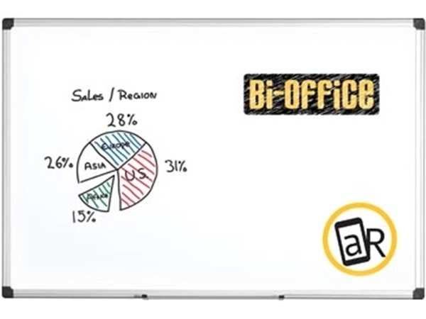 Een Bi-Office Maya whiteboard, gelakt staal, magnétisch, 100 x 150 cm koop je bij Muys Kantoor & Kado