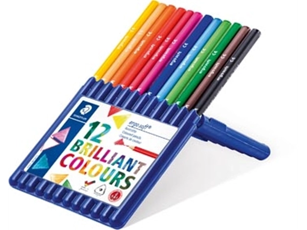 Een Staedtler driehoekig kleurpotlood Ergosoft 12 potloden koop je bij Muys Kantoor & Kado