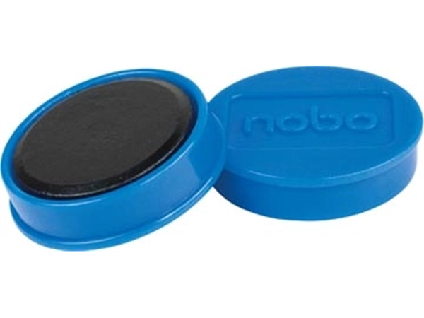 Een Nobo magneten, 30 mm, blauw, blister van 4 stuks koop je bij Muys Kantoor & Kado