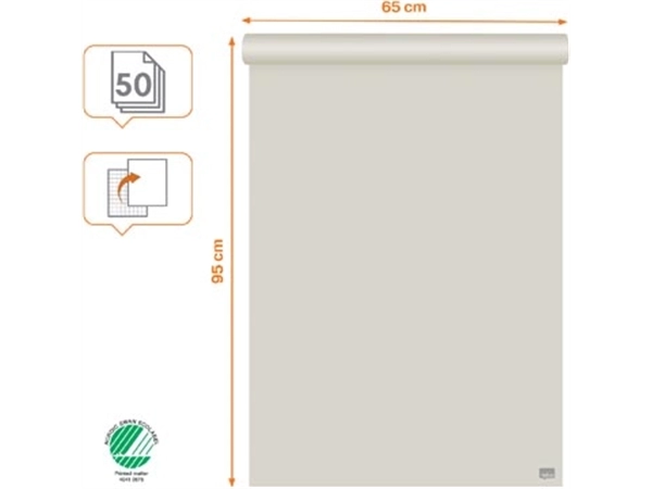 Een Nobo flipchartpapier standaard, ft 65 x 95 cm, blanco/geruit, pak van 50 vel koop je bij Muys Kantoor & Kado