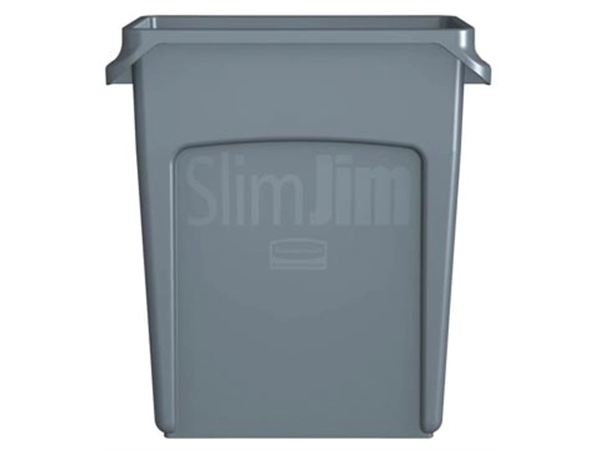 Een Rubbermaid afvalcontainer Slim Jim, 60 liter, grijs koop je bij Muys Kantoor & Kado