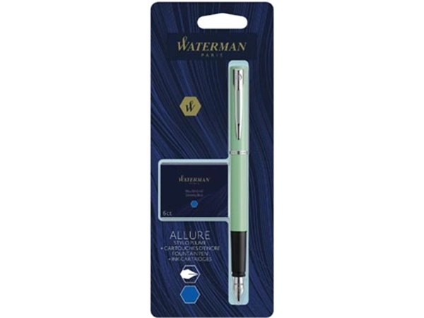 Een Waterman vulpen Allure Pastel fijne punt, inclusief 6 inktpatronen, op blister koop je bij Muys Kantoor & Kado