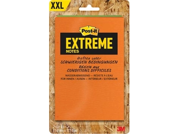 Een Post-it® Extreme Notes, ft 114 x 171 mm, 2 blokken van 25 blaadjes, geassorteerde kleuren koop je bij Muys Kantoor & Kado