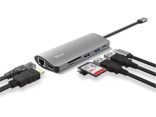 Een Trust Dalyx 7-in-1 USB-C Multiport Adapter koop je bij Muys Kantoor & Kado