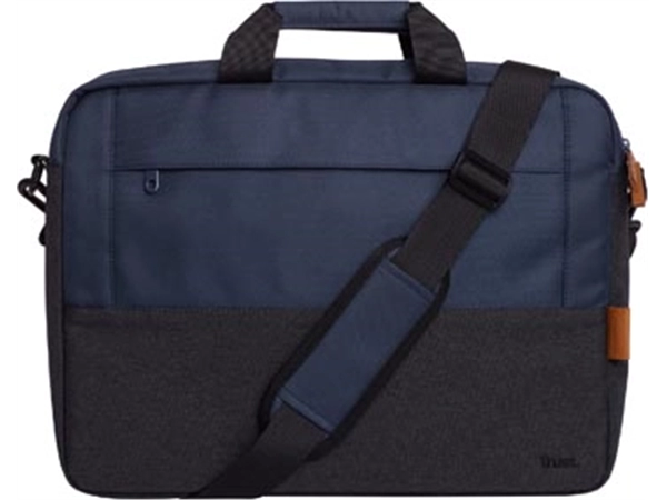 Een Trust laptoptas Lisboa voor 16 inch laptops, blauw koop je bij Muys Kantoor & Kado