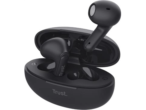 Een Trust Yavi Bluetooth draadloze oortjes, noice cancelling earphones, zwart koop je bij Muys Kantoor & Kado