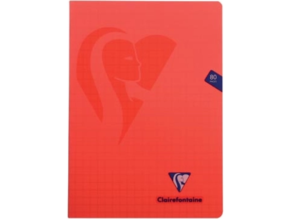 Een Clairefontaine schrift mimesys voor ft A4, 80 bladzijden, kaft in PP, geruit 10 mm, geassorteerde kleuren koop je bij Muys Kantoor & Kado