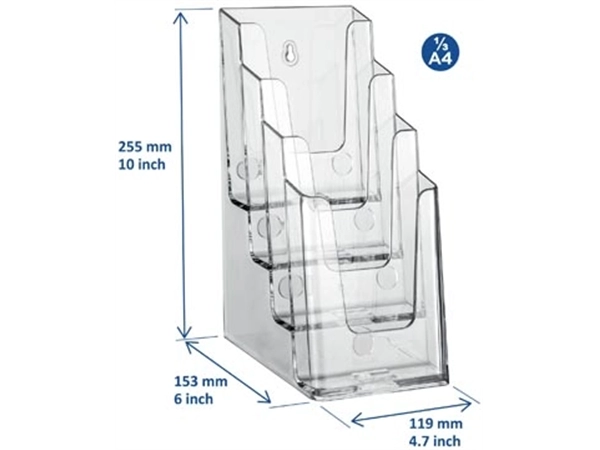 Een Europel folderhouder, 4 x ft 1/3 A4 koop je bij Muys Kantoor & Kado