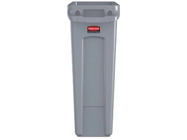 Een Rubbermaid afvalcontainer Slim Jim, 87 liter, grijs koop je bij Muys Kantoor & Kado