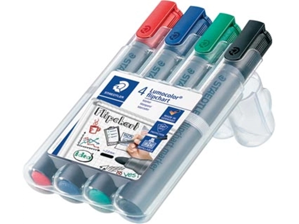 Een Staedtler merkstift Lumocolor Flipchart 4 stuks koop je bij Muys Kantoor & Kado