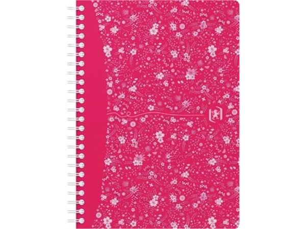 Een Oxford Floral hardcover spiraalschrift, ft A5, 60 vel, geruit 5 mm, 4 geassorteerde designs koop je bij Muys Kantoor & Kado