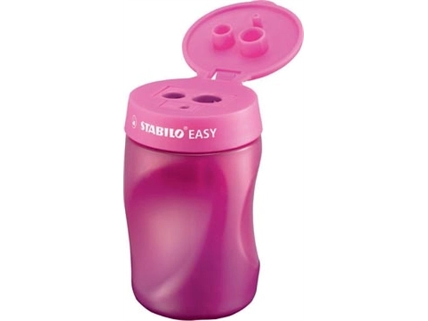 Een STABILO EASYsharpener potloodslijper, 2 gaten, voor rechtshandigen, roze koop je bij Muys Kantoor & Kado