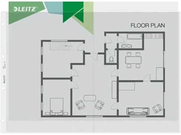 Een Leitz geperforeerde showtas Premium, ft A3, PP, copy safe, landscape, transparant, pak van 50 stuks koop je bij Muys Kantoor & Kado