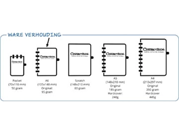 Een Correctbook A6 Original: uitwisbaar / herbruikbaar notitieboek, gelijnd, Horizon Red (rood) koop je bij Muys Kantoor & Kado