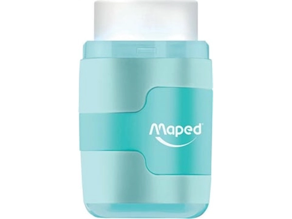 Een Maped potloodslijper + gom Connect Soft Touch, pastelkleur, op blister koop je bij Muys Kantoor & Kado