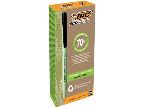 Een Bic Media Clic Bio-based Ecolutions balpen, zwart koop je bij Muys Kantoor & Kado