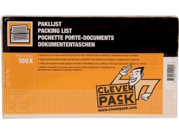 Een Cleverpack documenthouder, onbedrukt, ft 230 x 112 mm, pak van 100 stuks koop je bij Muys Kantoor & Kado