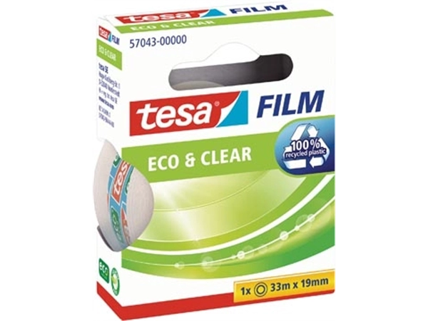 Een Tesafilm eco&clear ecoLogo, ft 19 mm x 33 m koop je bij Muys Kantoor & Kado