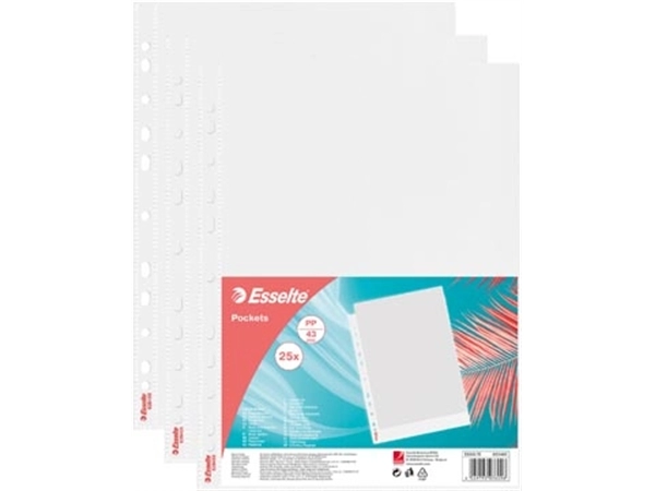 Een Esselte Colour'Breeze geperforeerde showtas, ft A4, 43 micron, gekorreld, pak van 25 stuks koop je bij Muys Kantoor & Kado