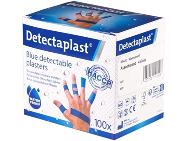 Een Detectaplast Universal pleister, assorti afmetingen, pak van 100 stuks koop je bij Muys Kantoor & Kado