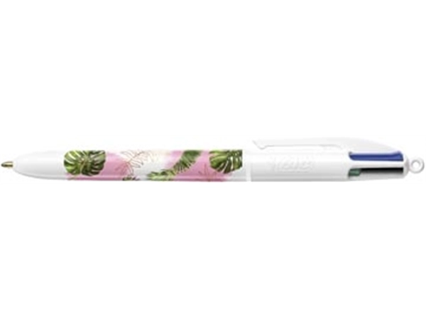 Een Bic Colours Tie-Dye Botanical 4-kleurenbalpen, medium, klassieke inktkleuren, display van 30 stuks koop je bij Muys Kantoor & Kado