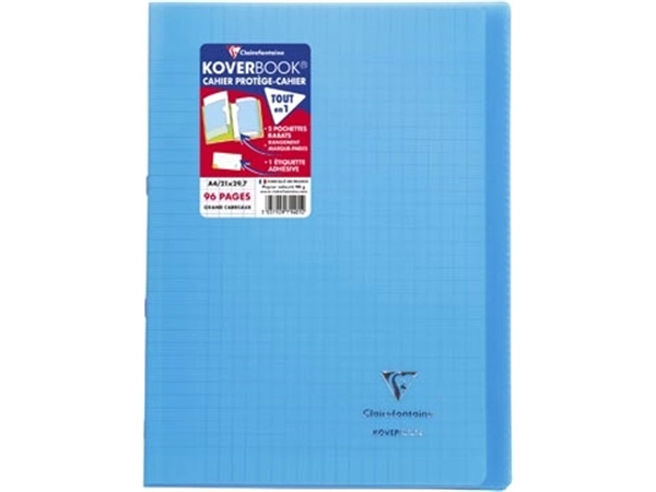 Een Clairefontaine schrift Koverbook voor ft A4, 96 bladzijden, kaft in PP, seyès, geassorteerde kleuren koop je bij Muys Kantoor & Kado