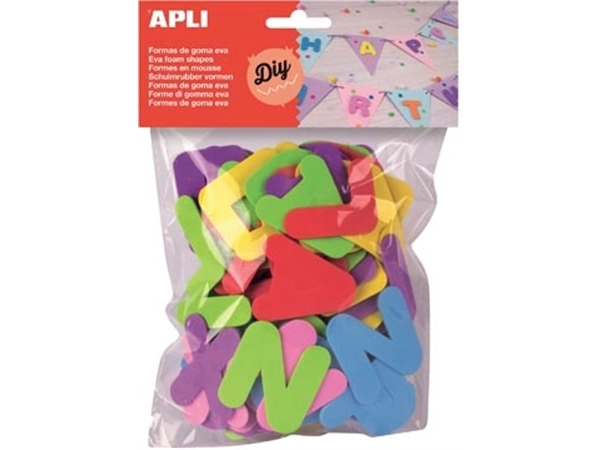 Een Apli Kids schuimrubber letters, blister met 104 stuks in geassorteerde kleuren koop je bij Muys Kantoor & Kado